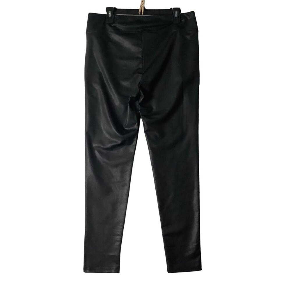 NYDJ Womens Black Stretch Faux Leather Pants Women Size Large Style MTSC8077 - Picture 9 of 9
